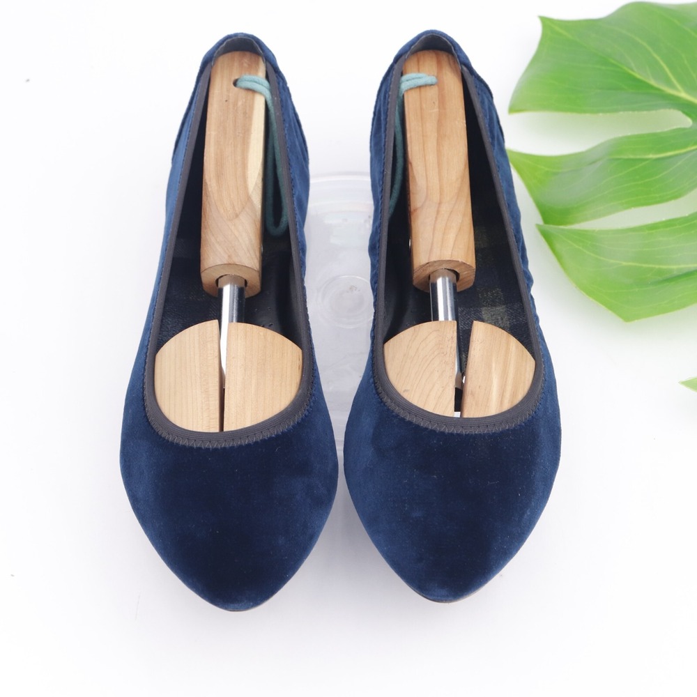 Born Shoes Womens Julianne Ballet Flat Size 7 M Navy Blue Velvet Comfort Slip On